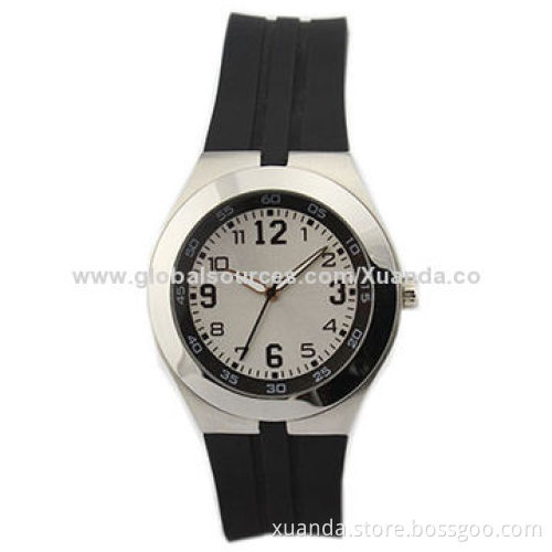 Rubber Strap Sports Watches, 5ATM Water-resistant, Customized Designs are Accepted
